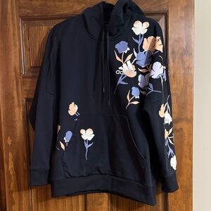 Adidas Black Floral Hoodie